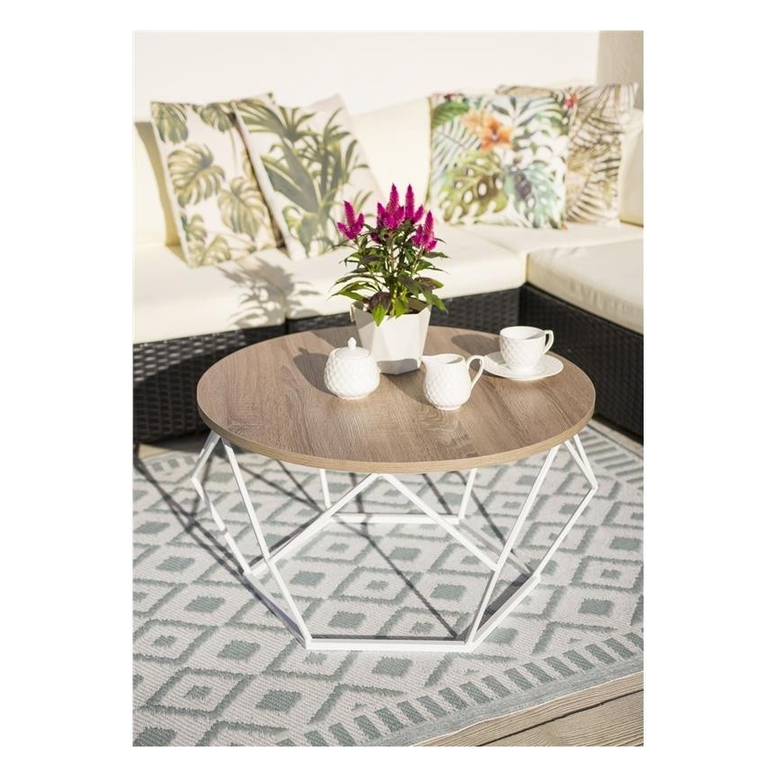 Beistelltisch DIAMOND 40x70 cm weiß/braun