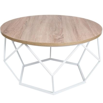 Beistelltisch DIAMOND 40x70 cm weiß/braun