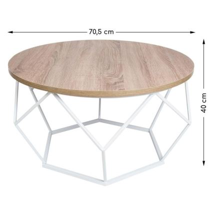 Beistelltisch DIAMOND 40x70 cm weiß/braun