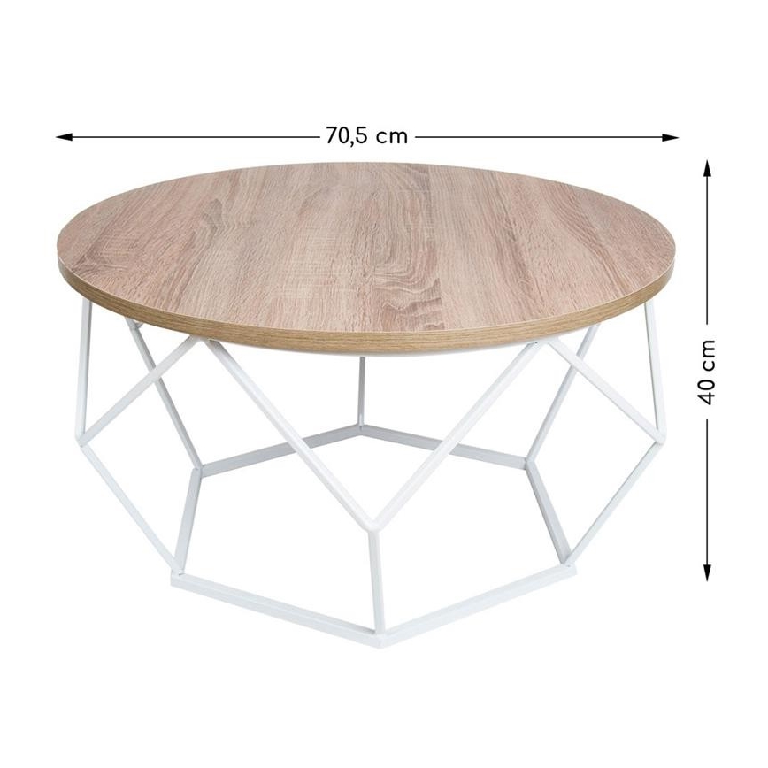 Beistelltisch DIAMOND 40x70 cm weiß/braun