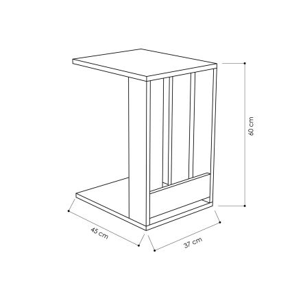 Beistelltisch EDI 60x37 cm weiß