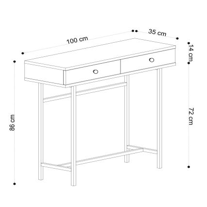 Beistelltisch ESTA 86x100 cm braun