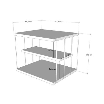 Beistelltisch LIFON 40x50 cm braun/schwarz