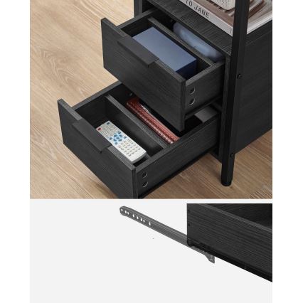 Beistelltisch mit integrierten Steckdosen und USB-Anschlüssen ROD schwarz