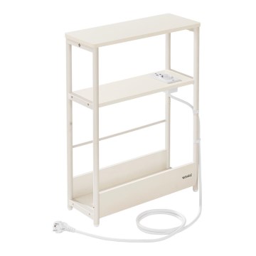 Beistelltisch mit integrierter Steckdose und USB-Anschlüssen ROD weiß/creme