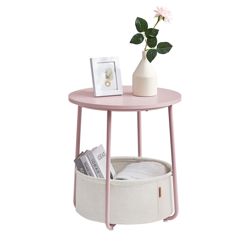 Beistelltisch NOIRA rosa/weiß