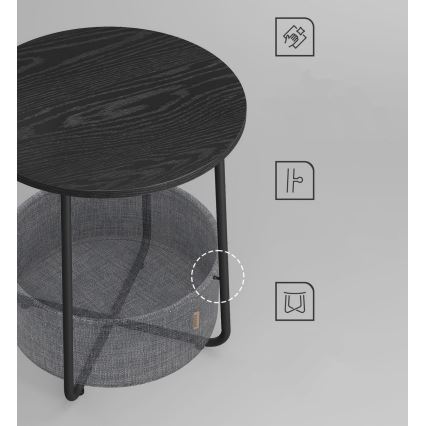 Beistelltisch NOIRA, schwarz/grau