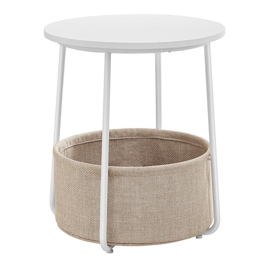 Beistelltisch NOIRA weiß/hellbraun