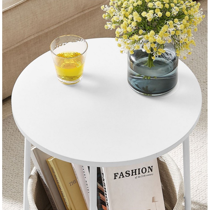 Beistelltisch NOIRA weiß/hellbraun