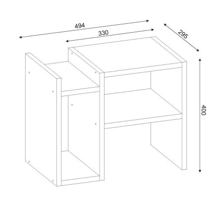 Beistelltisch PIYON 40x49,4 cm weiß