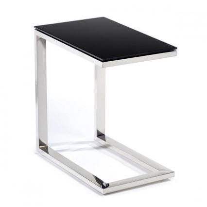 Beistelltisch STIVAR 30x50 cm glänzendes Chrom/schwarz
