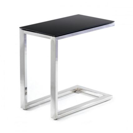 Beistelltisch STIVAR 30x50 cm glänzendes Chrom/schwarz