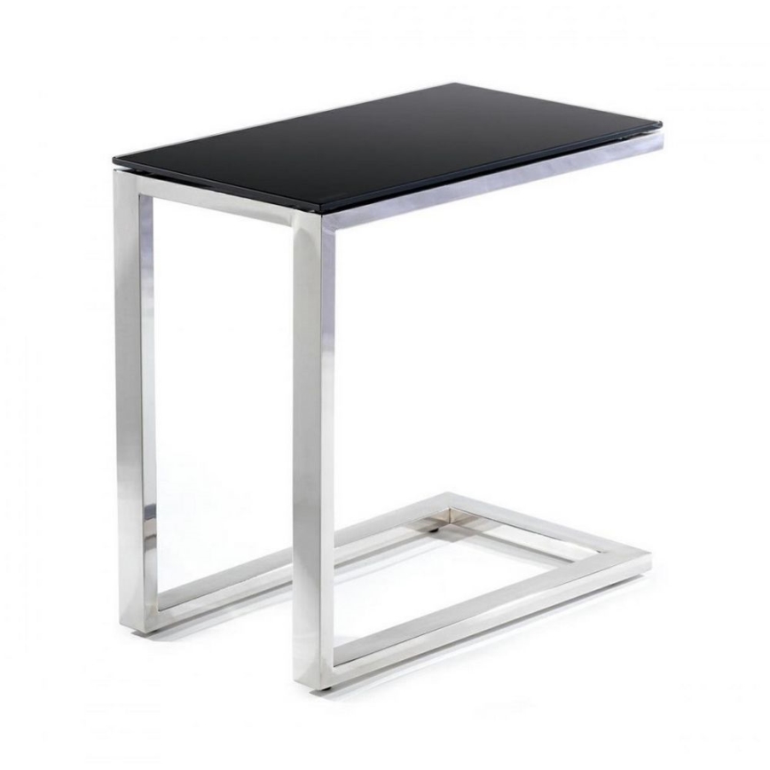 Beistelltisch STIVAR 30x50 cm glänzendes Chrom/schwarz