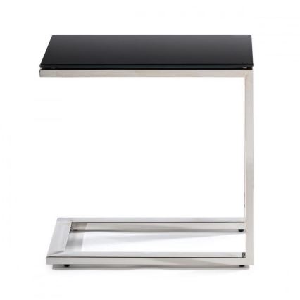 Beistelltisch STIVAR 30x50 cm glänzendes Chrom/schwarz
