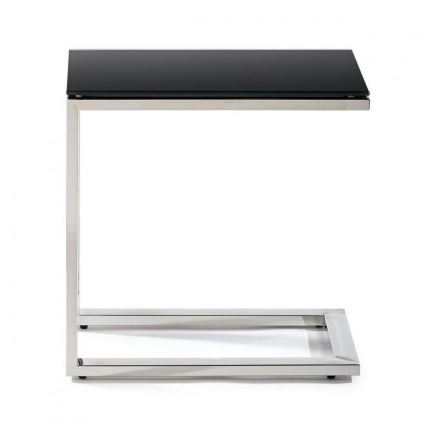 Beistelltisch STIVAR 30x50 cm glänzendes Chrom/schwarz