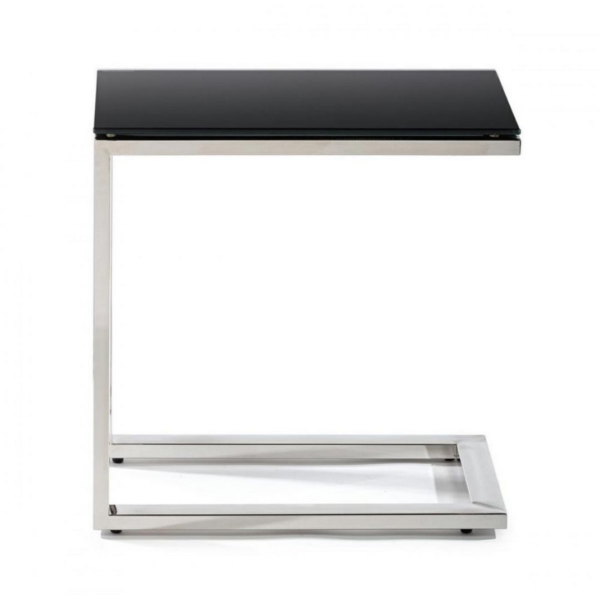 Beistelltisch STIVAR 30x50 cm glänzendes Chrom/schwarz