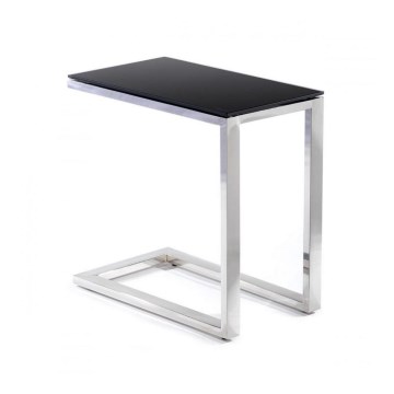 Beistelltisch STIVAR 30x50 cm glänzendes Chrom/schwarz