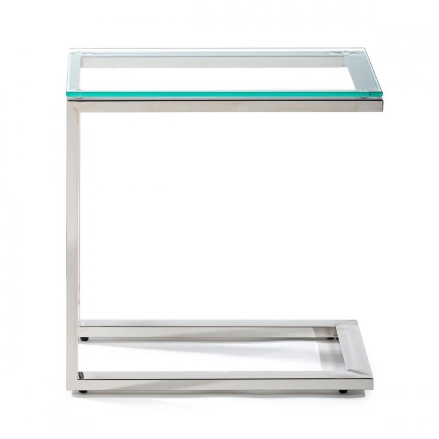 Beistelltisch STIVAR 30x50 cm mattchrom/klar