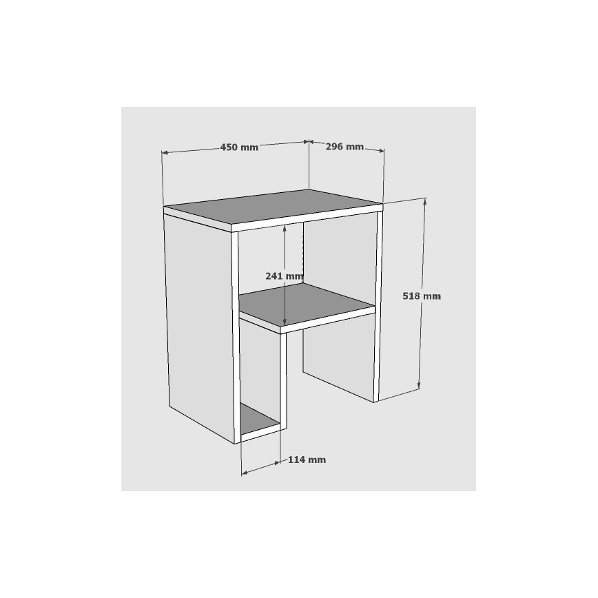 Beistelltisch YEPA 52x45 cm weiß