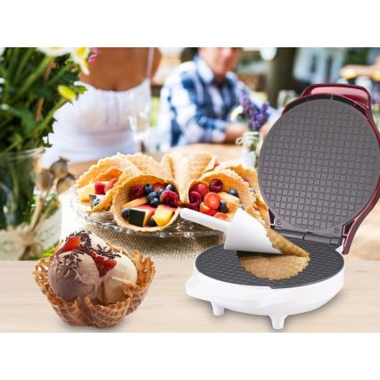 Beper - Waffeleisen 2-in-1 1000W/230V rot
