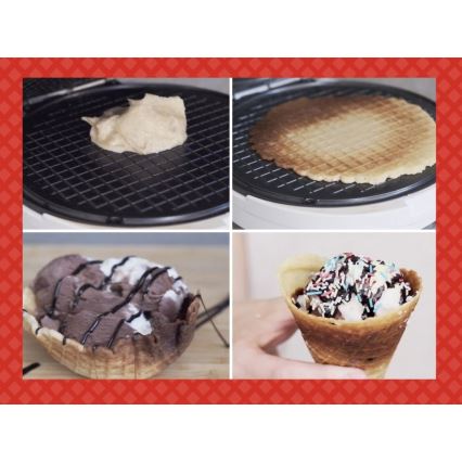 Beper - Waffeleisen 2-in-1 1000W/230V rot