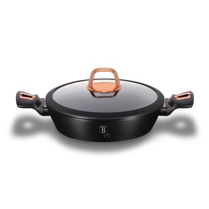BerlingerHaus - Bräter mit Marmorbeschichtung + Deckel 28 cm schwarz/roségold