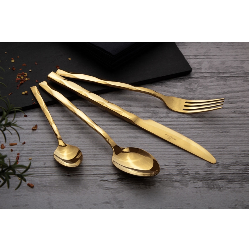 BerlingerHaus - Edelstahl-Besteck-Set 24-teilig gold