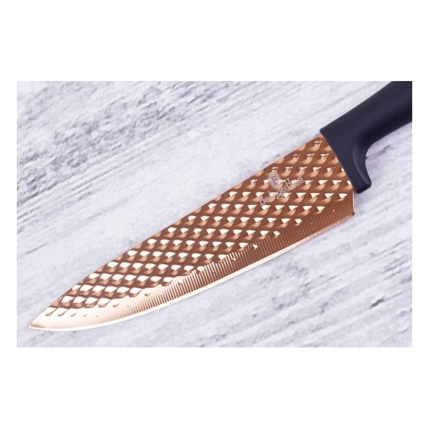 BerlingerHaus - Edelstahl Messerset 5 Stück schwarz/roségold