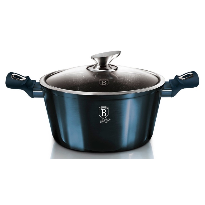 BerlingerHaus - Geschirrset mit Marmoroberfläche 13 Stück blau