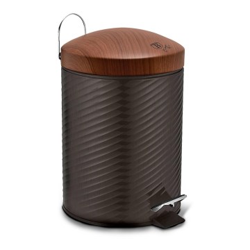 BerlingerHaus - Mülleimer 7 l schwarz/braun/Edelstahl