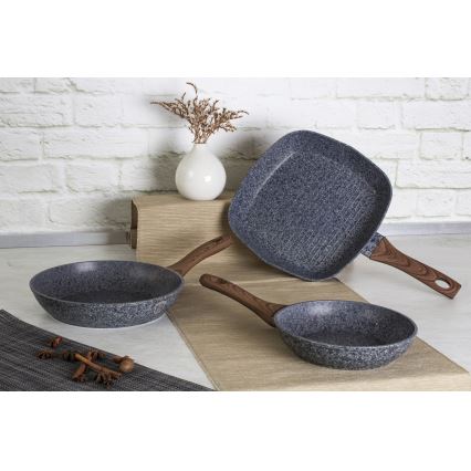 BerlingerHaus - Pfannenset 3 Stück grau/braun