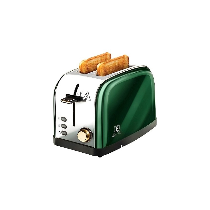 BerlingerHaus - Toaster mit zwei Löchern 850W/230V Edelstahl/grün