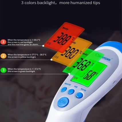 Berührungsloses Infrarot-Thermometer Berrcom JXB-182 2×AA