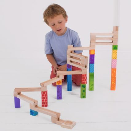 Bigjigs Toys - Holz-Murmelbahn bunt