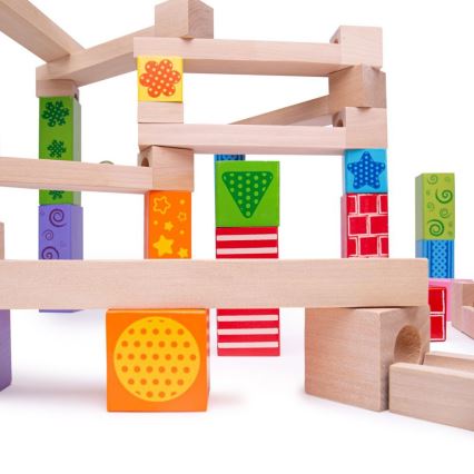 Bigjigs Toys - Holz-Murmelbahn bunt