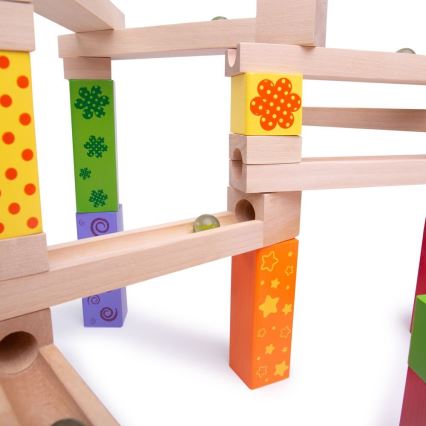 Bigjigs Toys - Holz-Murmelbahn bunt