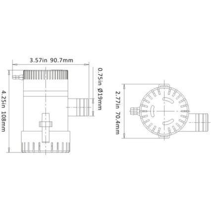 Bilgenpumpe für Boot, 12 V, 47 l/min