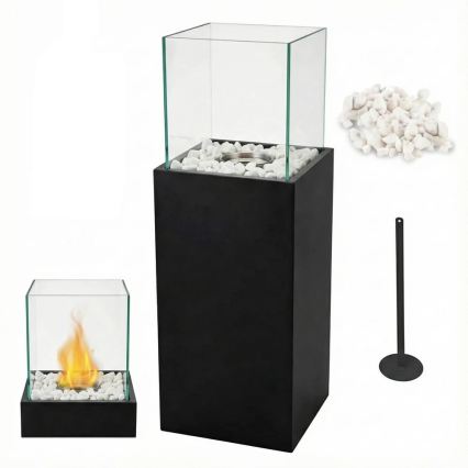 Bio-Kamin ALICANTE 26,5x80,5 cm 2kW schwarz