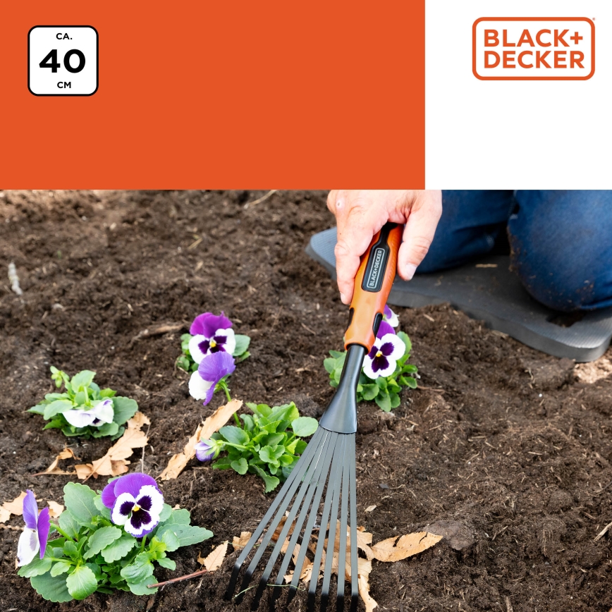 BLACK+DECKER - Handgeführte Harke 40 cm