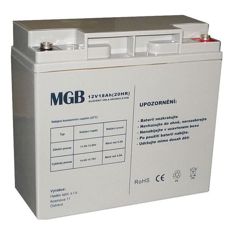 Blei-Säure-Batterie VRLA AGM 12V/18Ah weiß