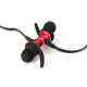 Bluetooth-Kopfhörer mit Mikrofon und MicroSD-Player schwarz/rot