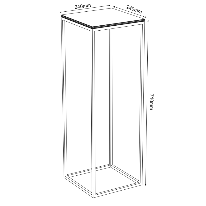 Blumenständer 70x24 cm schwarz