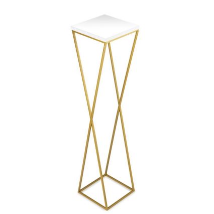 Blumenständer LOFT 100x24 cm gold/weiß