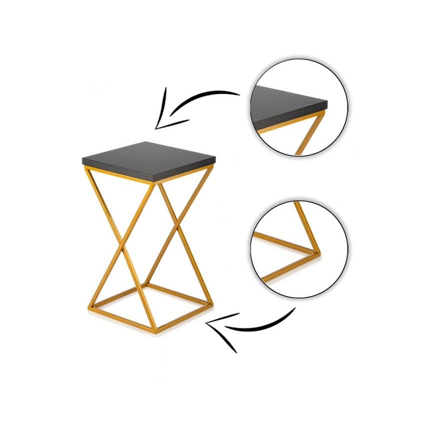 Blumenständer LOFT 40x24 cm gold/schwarz