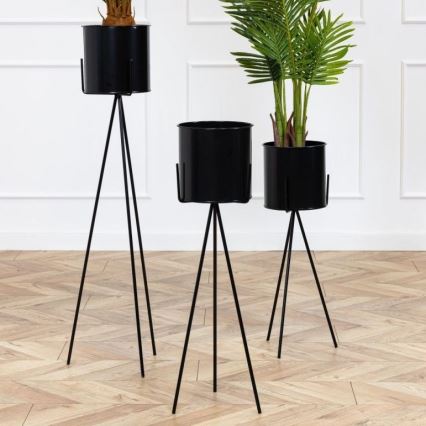 Blumenständer TRIPOD 80x25 cm schwarz