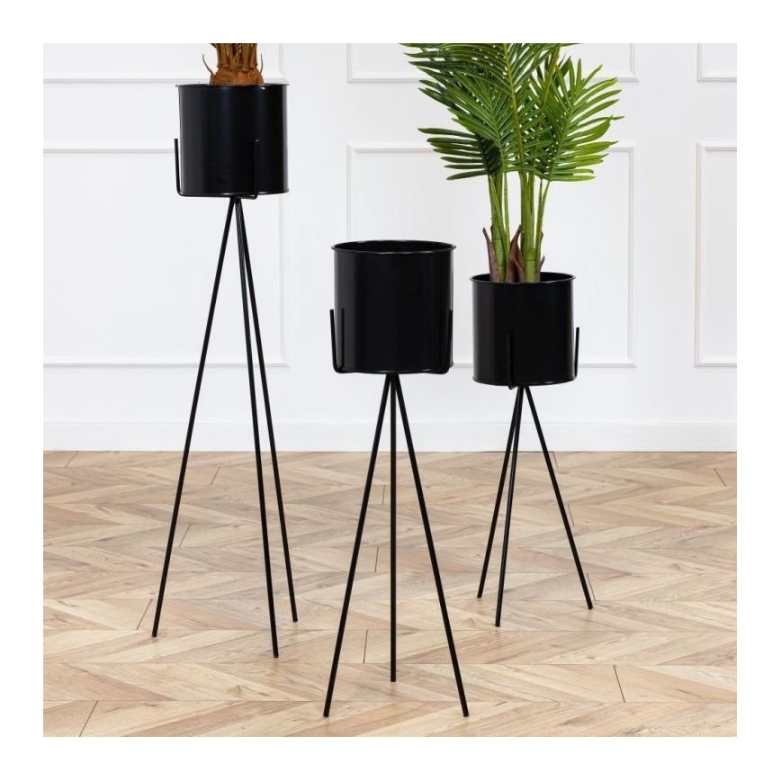 Blumenständer TRIPOD 80x25 cm schwarz