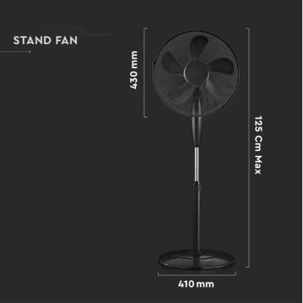 Bodenventilator d. 43 cm 55W/230V schwarz