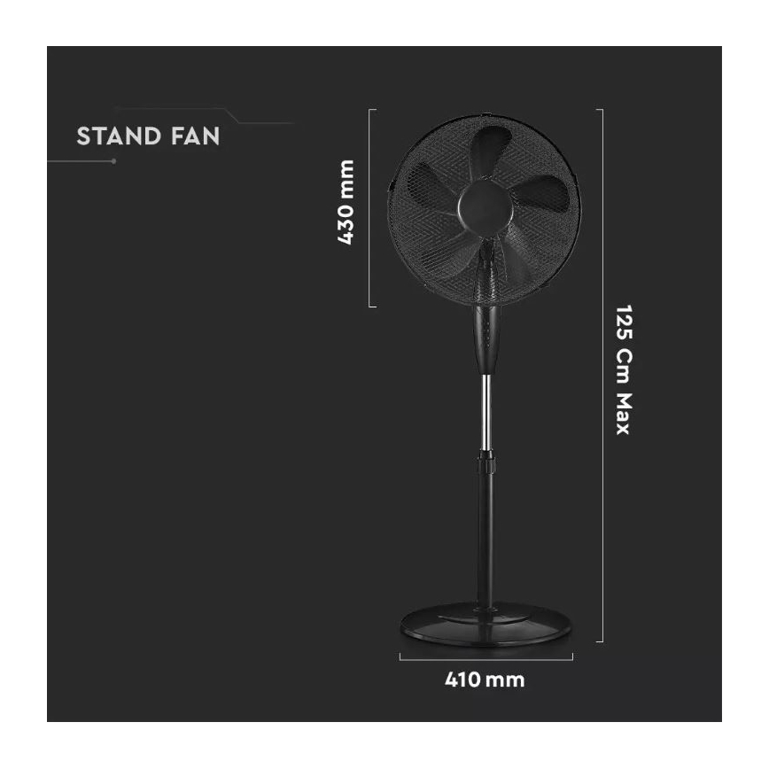 Bodenventilator d. 43 cm 55W/230V schwarz