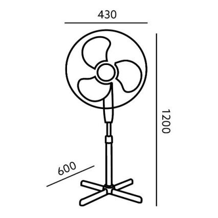 Bodenventilator VIENTO 45W/230V schwarz