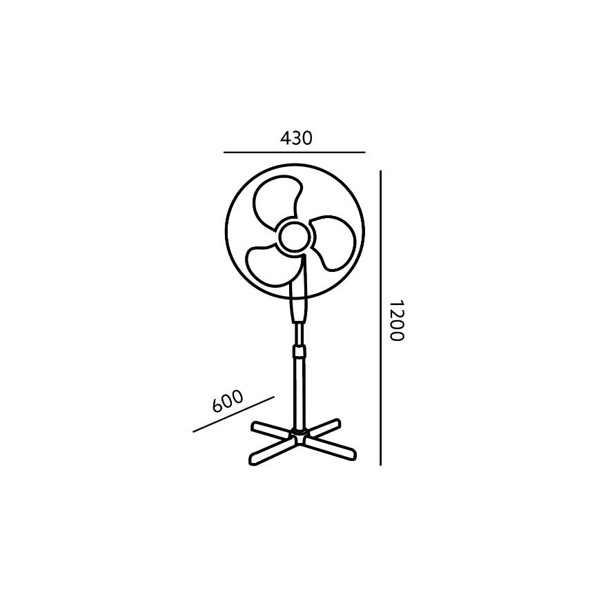 Bodenventilator VIENTO 45W/230V schwarz